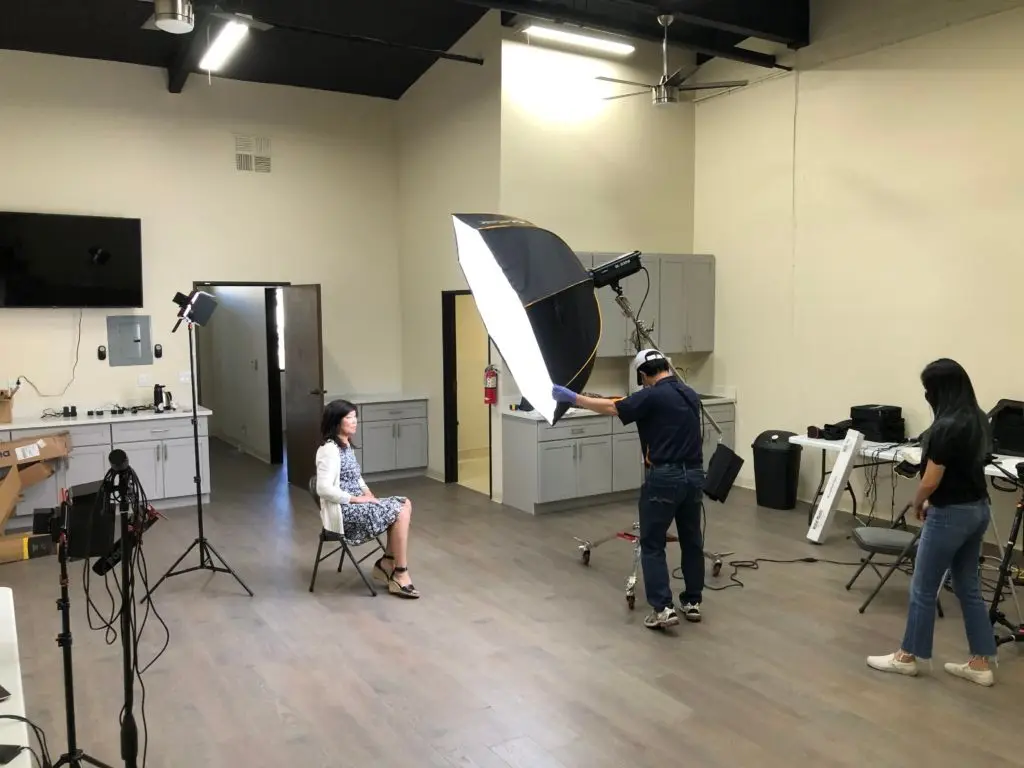 A Foundation video being filmed in a studio