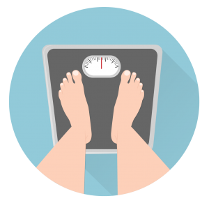 person standing on the scale icon